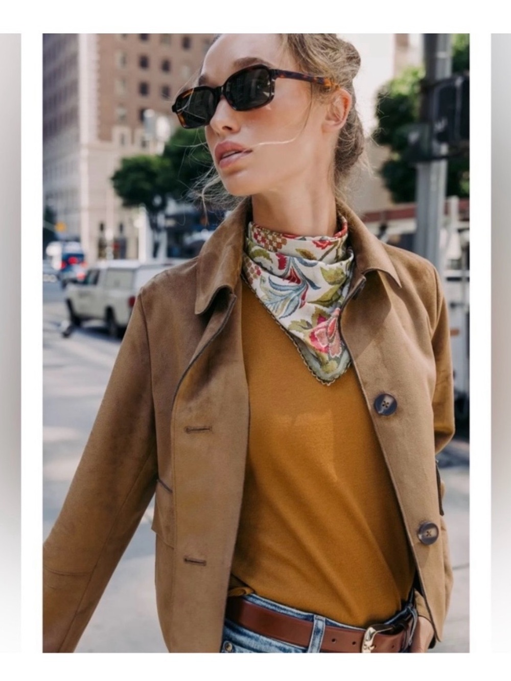 Zara collared suede jacket